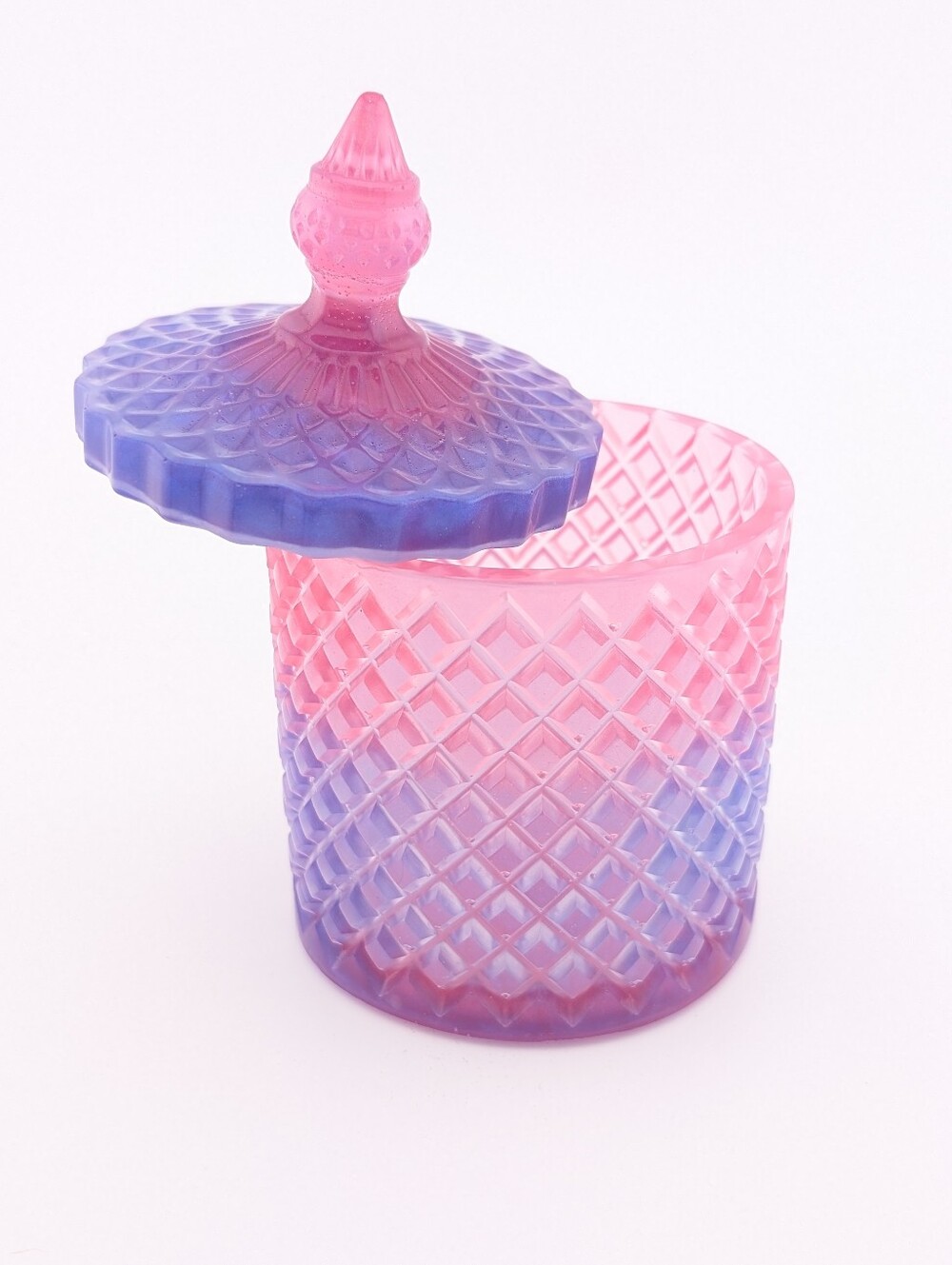 NWT Handmade Pink Purple Jewelry Trinket Jar Decor Gift Vanity Organization